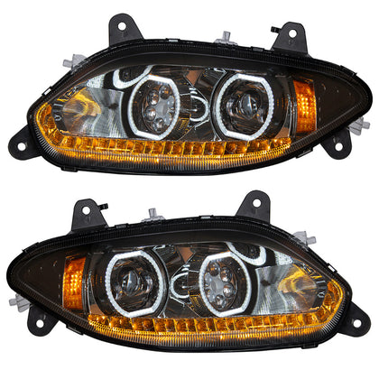 United Pacific - Black 17 LED Headlight For 2018-2024 International LT (Driver or Passenger Side)