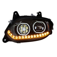 United Pacific - Black 17 LED Headlight For 2018-2024 International LT (Driver or Passenger Side)