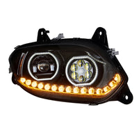 United Pacific - Black 17 LED Headlight For 2018-2024 International LT (Driver or Passenger Side)