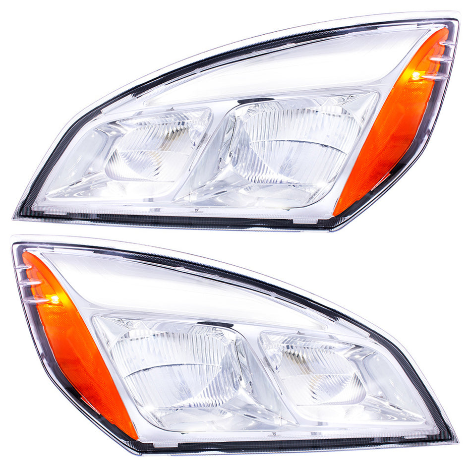 United Pacific - Chrome LED Headlight For 2018-2024 Freightliner Cascadia (Driver or Passenger Side)