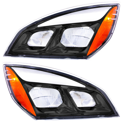 United Pacific - Black LED Headlight For 2018-2024 Freightliner Cascadia (Driver or Passenger Side)