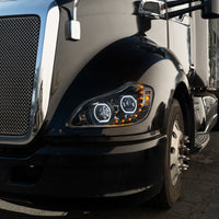 United Pacific - Black 10 LED Headlight For 2013-2021 Kenworth T680 (Driver or Passenger Side)