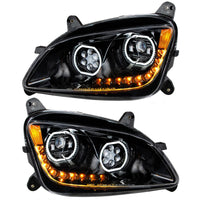 Black 10 LED Headlight For Peterbilt 587 (2010-2016) & 579 (2012-2021) (Driver or Passenger Side)