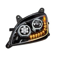 Black 10 LED Headlight For Peterbilt 587 (2010-2016) & 579 (2012-2021) (Driver or Passenger Side)