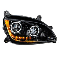 Black 10 LED Headlight For Peterbilt 587 (2010-2016) & 579 (2012-2021) (Driver or Passenger Side)