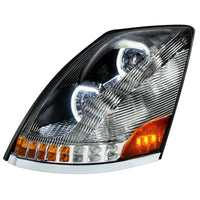 United Pacific - Chrome 10 LED Headlight For 2003-2017 Volvo VN/VNL (Driver or Passenger Side)