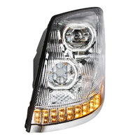 United Pacific - Chrome 10 LED Headlight For 2003-2017 Volvo VN/VNL (Driver or Passenger Side)