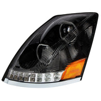 United Pacific - Black 10 LED Headlight For 2003-2017 Volvo VN/VNL (Driver or Passenger Side)