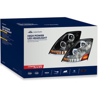 United Pacific - Black 10 LED Headlight For 2003-2017 Volvo VN/VNL (Driver or Passenger Side)