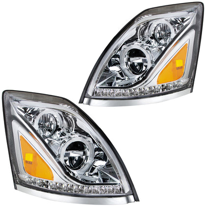 United Pacific - Chrome LED Headlight for 2013-2017 Volvo VN/VNL (Driver or Passenger Side)