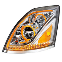 United Pacific - Chrome LED Headlight for 2013-2017 Volvo VN/VNL (Driver or Passenger Side)