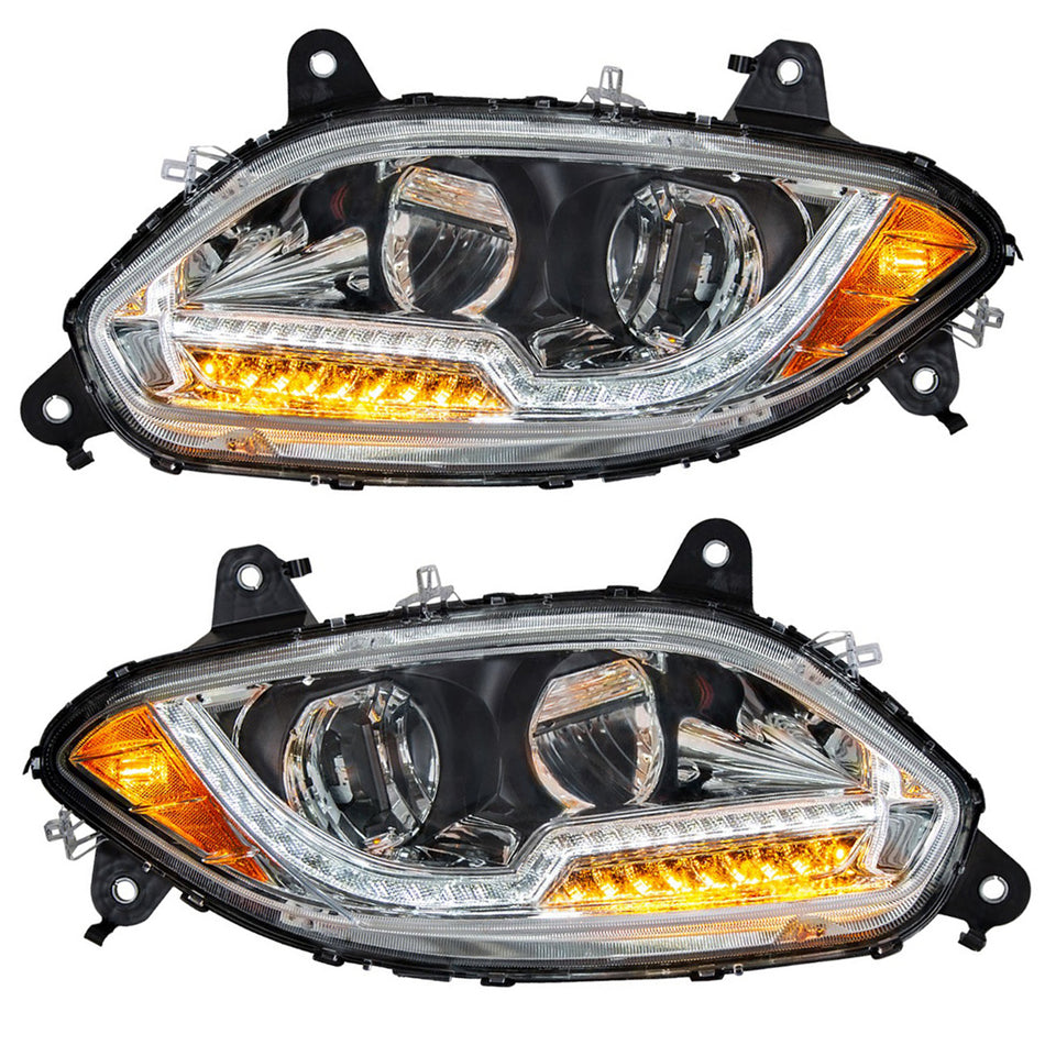 United Pacific - Chrome LED Headlight For 2018-2024 International LT (Driver or Passenger Side)