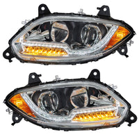 United Pacific - Chrome LED Headlight For 2018-2024 International LT (Driver or Passenger Side)