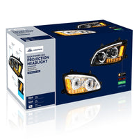 Chrome LED Headlight With LED Turn Signal & LED Position Light Bar For 2008-2017 Kenworth T660 (Driver or Passenger Side)