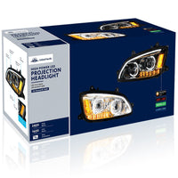 "Blackout" LED Headlight w/ LED Turn Signal & LED Position Light Bar For 2008-2017 Kenworth T660 (Driver or Passenger Side)