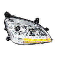 Chrome Projection Headlight With LED Sequential Turn and DRL For 2012-2021 Peterbilt 579 (Driver or Passenger Side)