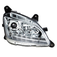 Chrome Projection Headlight With LED Sequential Turn and DRL For 2012-2021 Peterbilt 579 (Driver or Passenger Side)