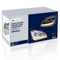 Chrome Projection Headlight With LED Sequential Turn and DRL For 2012-2021 Peterbilt 579 (Driver or Passenger Side)