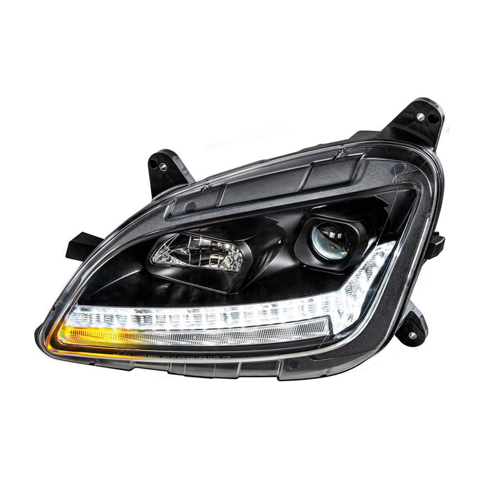 "Blackout" Projection Headlight With LED Sequential Turn & DRL For 2012-2021 Peterbilt 579 (Driver or Passenger Side)