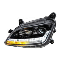 "Blackout" Projection Headlight With LED Sequential Turn & DRL For 2012-2021 Peterbilt 579 (Driver or Passenger Side)