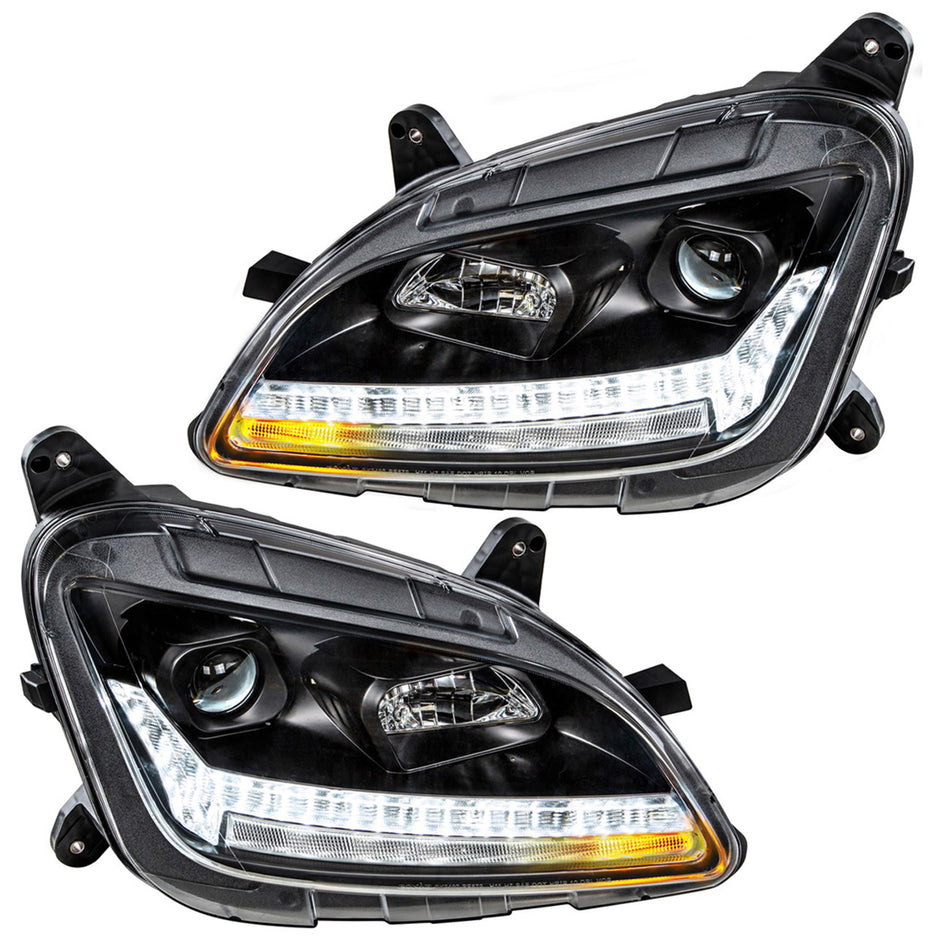 "Blackout" Projection Headlight With LED Sequential Turn & DRL For 2012-2021 Peterbilt 579 (Driver or Passenger Side)