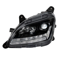"Blackout" Projection Headlight With LED Sequential Turn & DRL For 2012-2021 Peterbilt 579 (Driver or Passenger Side)