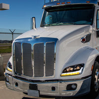 "Blackout" Projection Headlight With LED Sequential Turn & DRL For 2012-2021 Peterbilt 579 (Driver or Passenger Side)