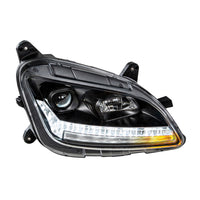 "Blackout" Projection Headlight With LED Sequential Turn & DRL For 2012-2021 Peterbilt 579 (Driver or Passenger Side)