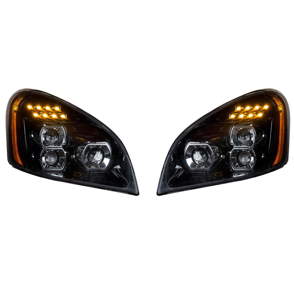 United Pacific - "Blackout" LED Headlight Set For 2008-2017 Freightliner Cascadia (Pair)