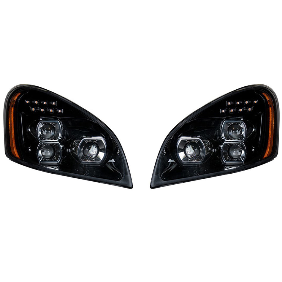 United Pacific - "Blackout" LED Headlight Set For 2008-2017 Freightliner Cascadia (Pair)