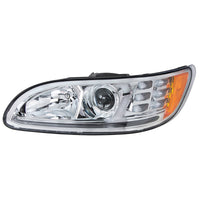 Chrome Projection Headlight w/ LED Turn & Position Light for 2005-2015 Peterbilt 386 (Driver or Passenger Side)