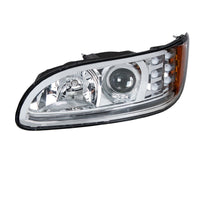 Chrome Projection Headlight w/ LED Turn & Position Light for 2005-2015 Peterbilt 386 (Driver or Passenger Side)