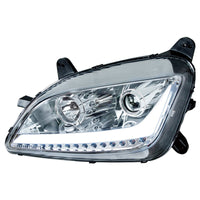 Chrome Projection Headlight With LED Position Light & Signal For 2012-2021 Peterbilt 579 (Driver or Passenger Side)