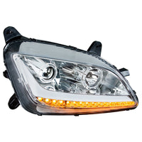 Chrome Projection Headlight With LED Position Light & Signal For 2012-2021 Peterbilt 579 (Driver or Passenger Side)
