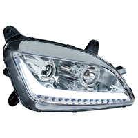 Chrome Projection Headlight With LED Position Light & Signal For 2012-2021 Peterbilt 579 (Driver or Passenger Side)