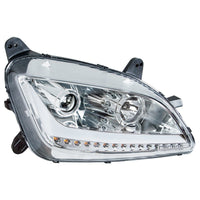 Chrome Projection Headlight With LED Position Light & Signal For 2012-2021 Peterbilt 579 (Driver or Passenger Side)