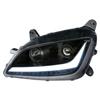 Black Projection Headlight With LED Position & Signal For 2012-2021 Peterbilt 579 (Driver of Passenger Side)