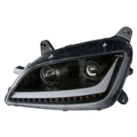 Black Projection Headlight With LED Position & Signal For 2012-2021 Peterbilt 579 (Driver of Passenger Side)