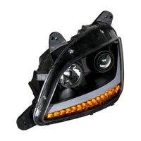 Black Projection Headlight With LED Position & Signal For 2012-2021 Peterbilt 579 (Driver of Passenger Side)