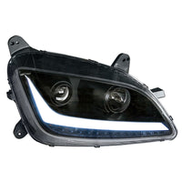 Black Projection Headlight With LED Position & Signal For 2012-2021 Peterbilt 579 (Driver of Passenger Side)