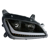 Black Projection Headlight With LED Position & Signal For 2012-2021 Peterbilt 579 (Driver of Passenger Side)