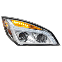 Chrome or Black LED Projection Headlight w LED Position Light For 2018-2024 Freightliner Cascadia (Driver or Passenger Side)