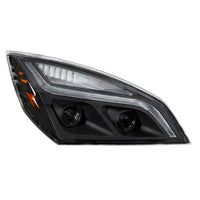 Chrome or Black LED Projection Headlight w LED Position Light For 2018-2024 Freightliner Cascadia (Driver or Passenger Side)