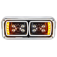 10 High Power LED "Blackout" Projection Headlight w/ LED Turn Signal & Position Light Bar (Driver or Passenger Side)