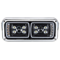 10 High Power LED "Blackout" Projection Headlight w/ LED Turn Signal & Position Light Bar (Driver or Passenger Side)
