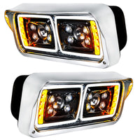 10 High Power LED "Blackout" Projection Headlight w/ LED Turn Signal & Position Light Bar (Driver or Passenger Side)