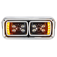 10 High Power LED "Blackout" Projection Headlight w/ LED Turn Signal & Position Light Bar (Driver or Passenger Side)