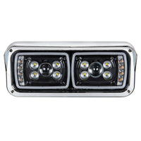 10 High Power LED "Blackout" Projection Headlight w/ LED Turn Signal & Position Light Bar (Driver or Passenger Side)