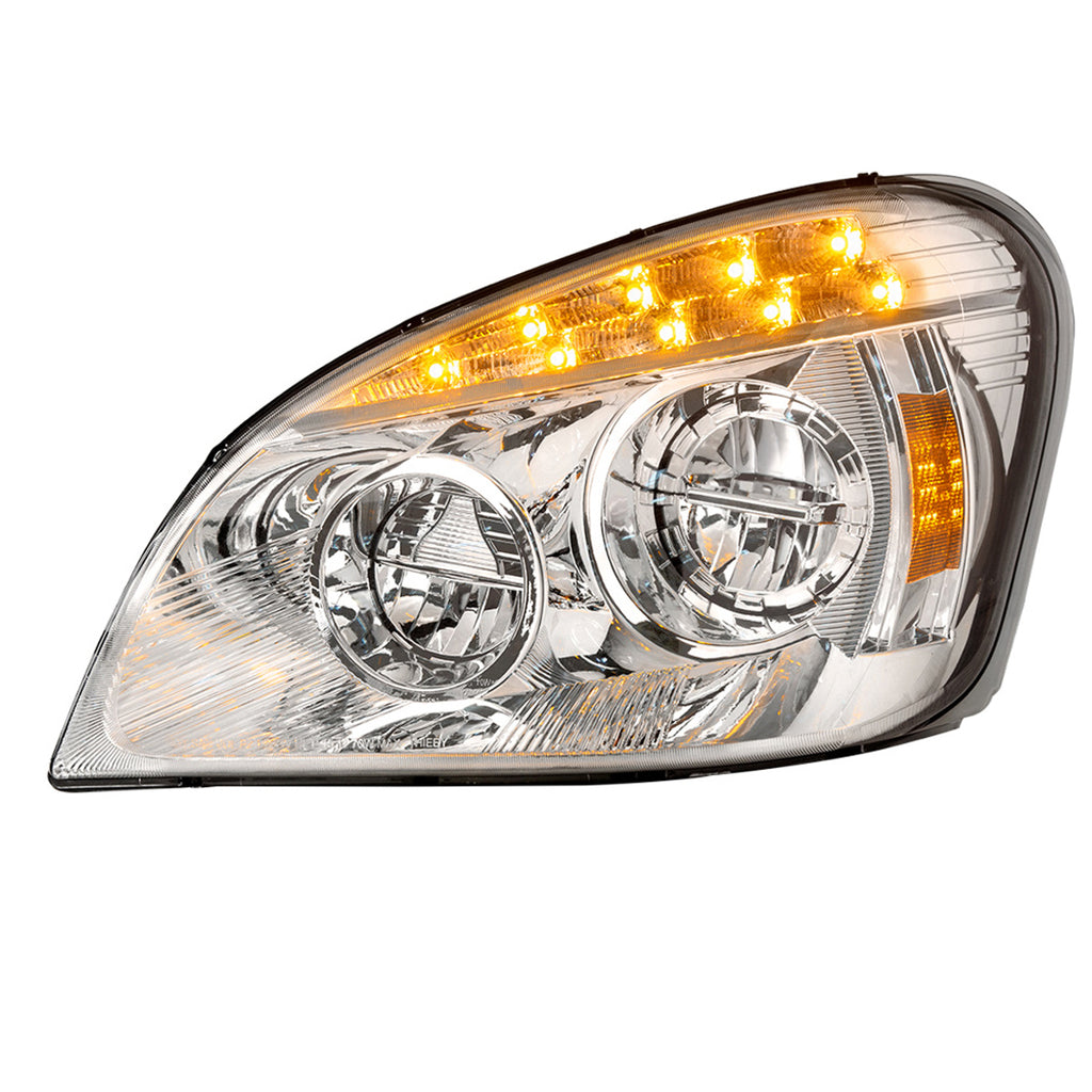 United Pacific - Chrome LED Headlight For 2008-2017 Freightliner Cascadia (Driver or Passenger Side)