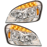 United Pacific - Chrome LED Headlight For 2008-2017 Freightliner Cascadia (Driver or Passenger Side)